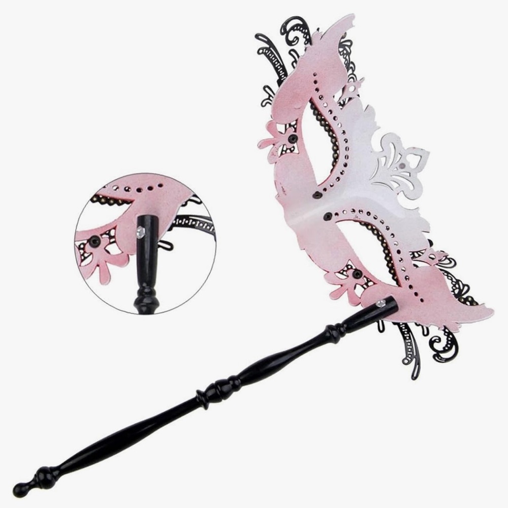 Couple Masquerade Masks Set - Red & Black - Picture 2 of 11